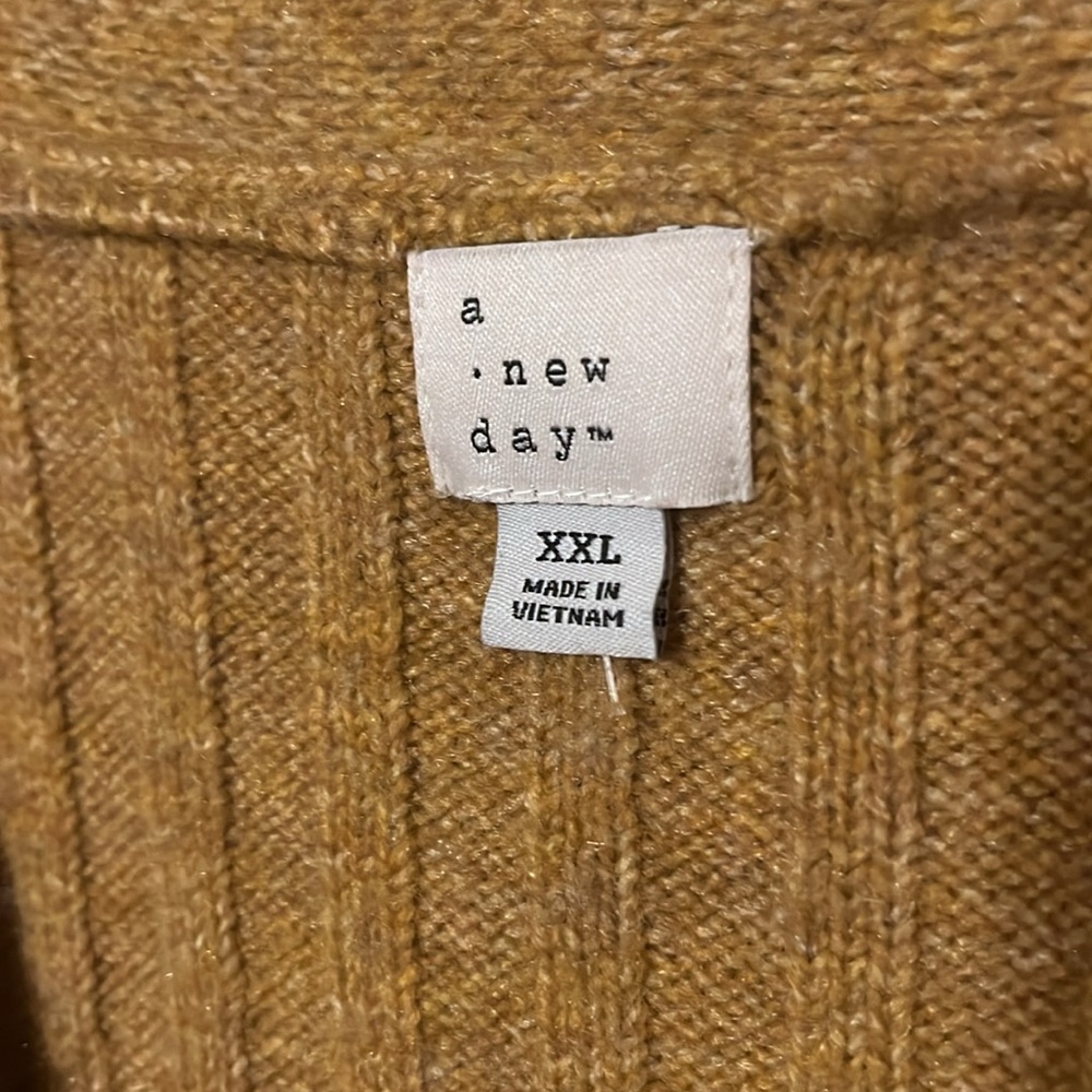 A New Day Tan Cardigan Cozy Knit Sweater - Picture 2 of 4